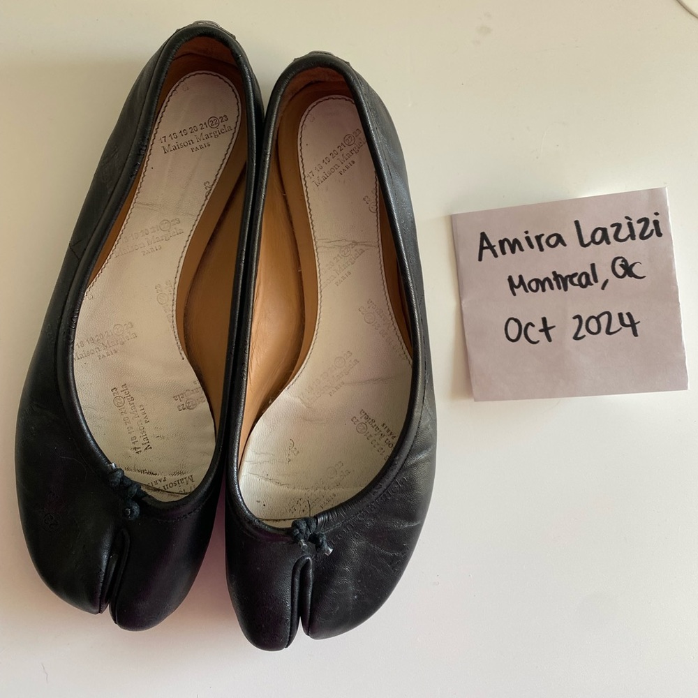 Maison Margiela Tabi Ballet/Ballerina Flats Black 37 with Logo